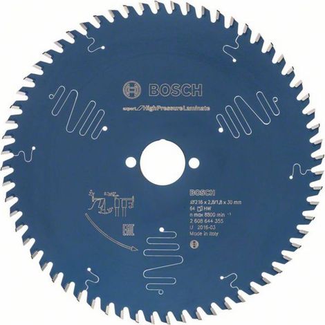 Bosch Accessories Expert for High-Pressure Laminate 2608644355 Lama circolare 216 x 30 x 1.8 mm Numero di denti: 64 1 p (1/2)