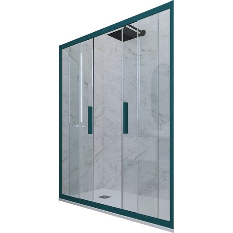 Porta doccia Verde night watch scorrevole  cm nicchia vetro Glam