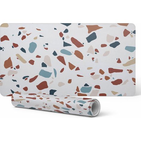 Mantel decorativo con estampado premium de mosaico de guijarros, 100x50 cm.