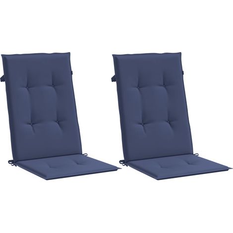 Hochlehner-Auflagen 2 Stk. Marineblau Stoff vidaXL401745