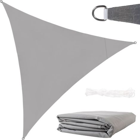 Ombrellone da giardino, tenda parasole a vela 3,5x3,5x3,5 m, grigio (1/5)
