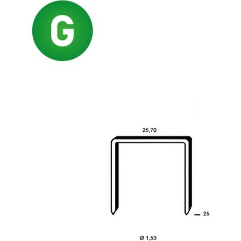 6 400 Agrafes Galvanisées Résinées Wd-25 - 25.7x25x1.53 mm - D-Work
