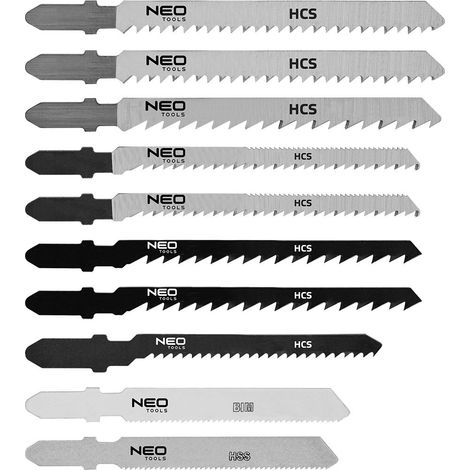 Hojas de sierra de calar neo set 10 pcs 6 a 21 TPI