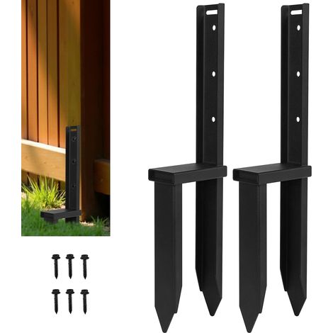 Lot de 2 piquets de clôture pour réparer les poteaux de clôture endommagés, les poteaux de porte ou les boîtes aux lettres (1/5)