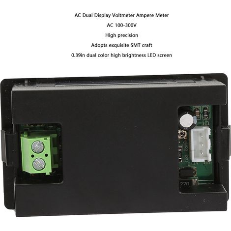 Voltmètre numérique à affichage LED AC 100300V, ampèremètre 0-10A (rouge/bleu) (1/5)