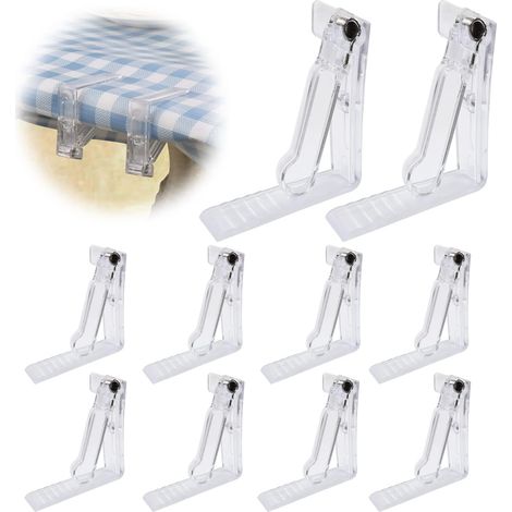 30 Stück Tischdeckenklammern für dicke Tischdecken, Tischdeckenklammern aus Kunststoff für drinnen und draußen, Tischdecken-Festklammer mit Feder, für Tische bis 4,8 cm Dicke (transparent)