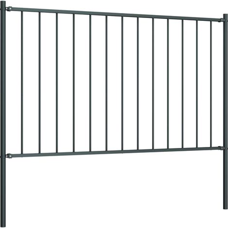 Panneau clôture et poteaux acier enduit de poudre anthracite CFW4557174 (1/4)