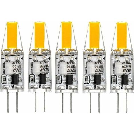 G4 LED 220V 3W 2700K blanc chaud 160LM, ampoules en silicone remplacent les ampoules halogènes traditionnelles 30W, paquet de 5 unites (1/4)