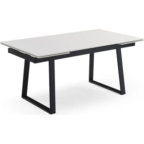 Table extensible 180/260 cm céramique blanc pieds luge - OREGON 02 (1/5)