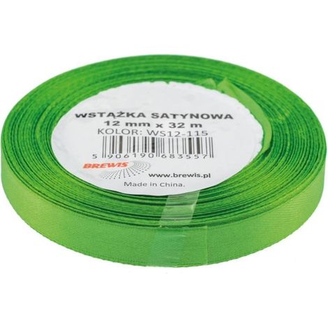 Cinta de satén verde de 12 mm x 32 m
