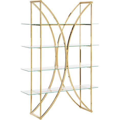 4 Tier Shelving Unit HOLLOW Metal 175 cm Gold (1/5)