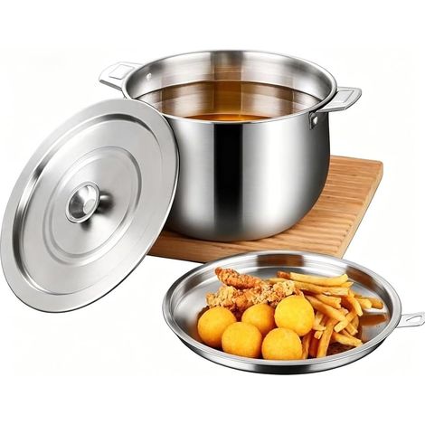 Pot à Huile en Acier Inoxydable 3 Pièces, Récipient de Graisse de Cuisson (1/5)