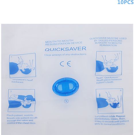 10 pièces Masque de RCR jetable pour respiration artificielle - Protection faciale d'urgence (1/5)