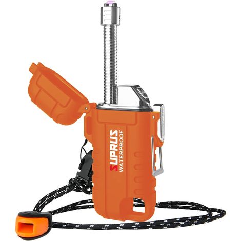 Briquet étanche Briquet coupe-vent Briquet plasma à arc USB-C rechargeable avec cou extensible et flexible pour le plein air, la cuisine de camping (1/5)