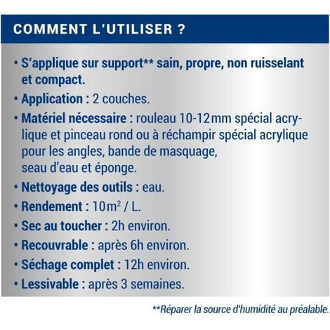 - Peinture Anti-Humidité - Blanc cassé - Satin - 0,75L (1/5)