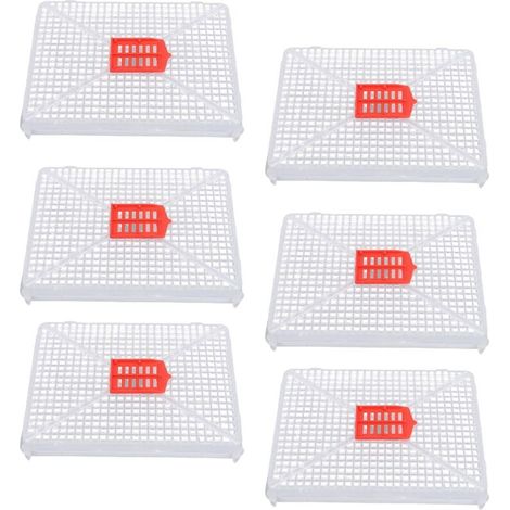 6pcs Plastic Square Buckle Queen Bee Cage Beekeeping Cage for Artificial Swarming Introduction of Queens