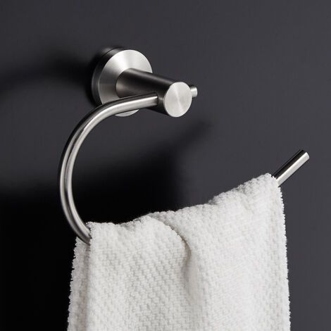Towel rings, Wall-mounted laundry rack, 304 stainless steel Polished chrome metal finishes, Bathroom towel rack (1/5)