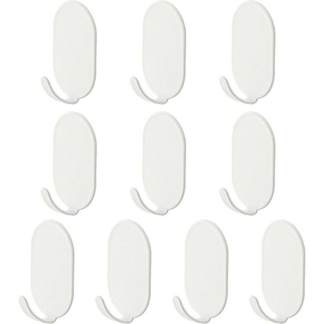 10 crochets autocollants - Acier au carbone - Ruban adhésif 3M - Crochets multi-usages - pour toutes les surfaces murales