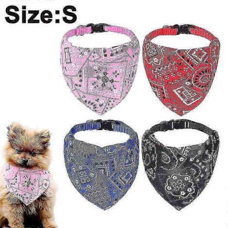 Lot de 4 bandanas ajustables pour chiens, chats et chiots de petite et moyenne taille. (1/5)