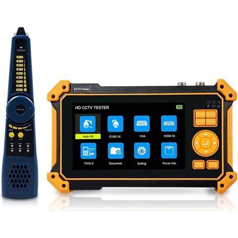 Testeur de caméra de sécurité CCTV Testeur de vidéosurveillance 5 pouces 4 en 1, testeur de moniteur vidéo analogique coaxial CVI/TVI/AHD/CVBS, testeur de vidéosurveillance portable for caméra de sort (1/5)