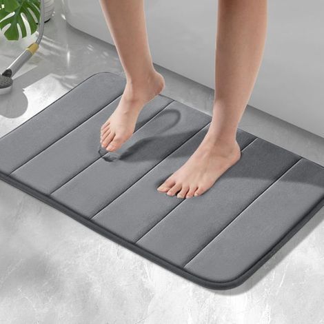 Non-slip memory foam bath mat, 40x60 cm, absorbent, machine washable and quick-drying.