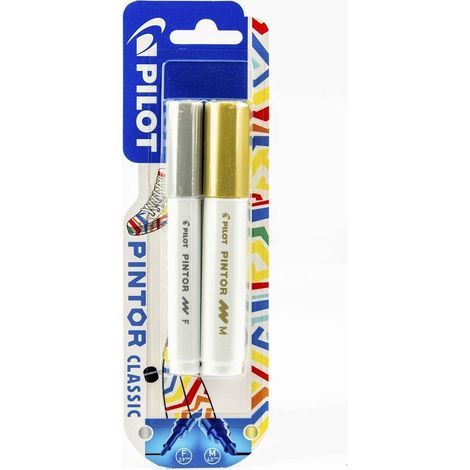 Marcador Pintor plateado F, dorado M 2 piezas piloto