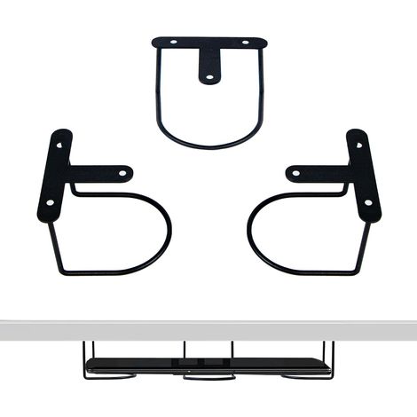 Support Ordinateur Portable sous Bureau, Support D'étagère en Aluminium avec Vis, Supports Multifonctionnels Bureau, Accessoire Pc Portable, Gain de Place, Compatible pour 0-60 mm, Argent (1/5)