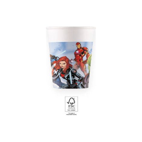 Vasos de papel de los Vengadores de 200 ml, 8 unidades.