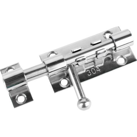 Targette de Porte en Acier Inoxydable 304, 102x35mm Loquet Porte Extérieur avec Trou pour Cadenas, Loquets et Verrous de Portes avec Vis (1/5)