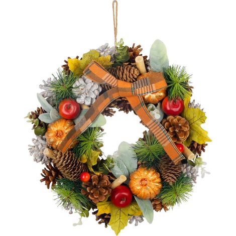 Kranz MagicHome Nature, Herbst, orange, mit Schleife, 30 cm (1/3)