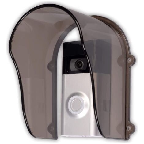 Housse de protection anti-pluie en plastique pour sonnette, anneau de protection étanche transparent, support de contrôle d'accès pour machine d'accès/présence/carillon (gris) (1/4)