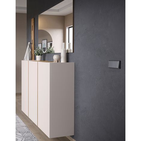 Meuble à chaussures suspendus H 103 cm cachemire/chêne Lydia (1/5)