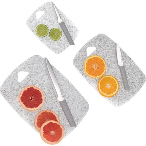 Ensemble de 3 planches à découper double face en marbre gris Scklelig duka (1/5)