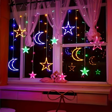 Rideau lumineux LED, thème Noël, pour fêtes, mariages, fenêtres, arbres et décorations saisonnières.-AquaForge (1/5)
