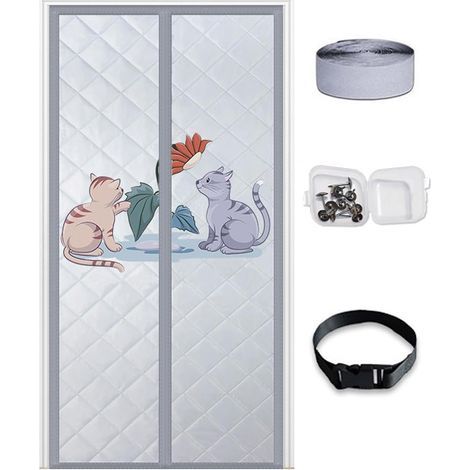 Rideau porte isolant thermique magnétique personnalisable – Tissu PVC imperméable – Isolation phonique et thermique – Installation facile (1/5)