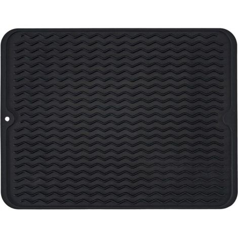 Silicone dish draining mat, non-slip, easy to clean, grey