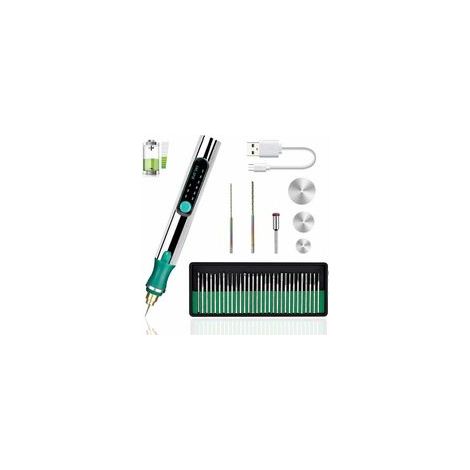 Grabador eléctrico recargable USB – Herramienta rotativa sin hilo para grabado de bisutería – Moteur puissant – Estilo de grabado portátil
