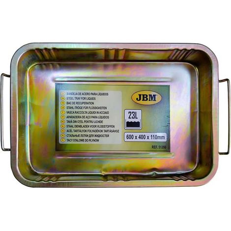 Vassoio acciaio Jbm steel tray 23 litri bordi rinforzati