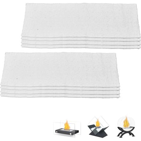 Juego de 8 lanas cerámicas para bioetanol, 30 x 10 x 1,3 cm. Esponja cerámica para accesorios de chimeneas de bioetanol. Lana de vidrio. Lana cerámica. Algodón combustible para chimeneas de bioetanol  (1/5)