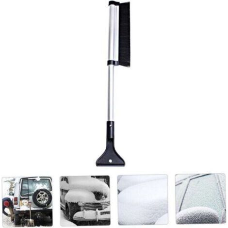 1 Pc Silver Pelle à Neige Brosse à ， télescopique Neige de Voiture Glace ，Amovible Balai de déneigement Ice Scraper grattoi Fournitures de Voiture Alliage d'aluminium