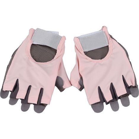 Gants demi-doigts antidérapants et respirants pour le cyclisme et l'entraînement physique (rose). (1/5)