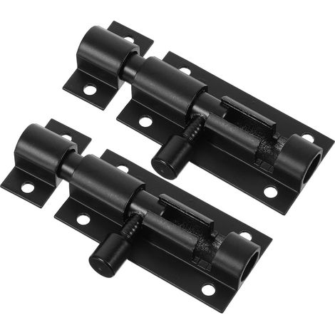 Loquet à Verrou Coulissant 2pcs Noir en Alliage (1/5)