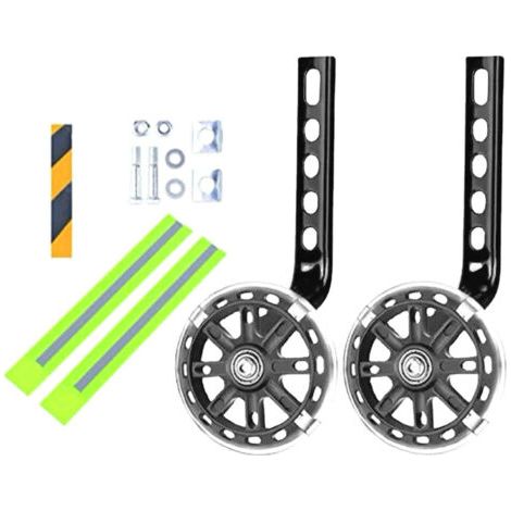 Roues auxiliaires pour vélo enfant, roues d'apprentissage pour vélo garçon et fille, sécurité garantie, noir