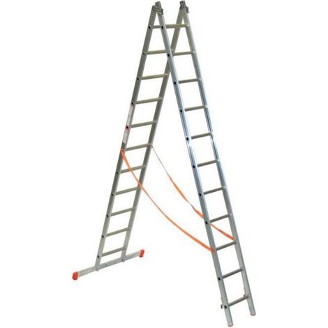 FACAL - Échelle transformable aluminium 2 plans Génia – Longueur 3 à 6 m - Longueur déployée 5,94 m