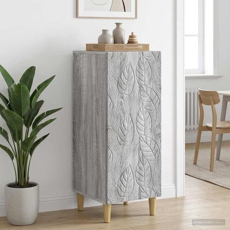 Aparador Sonoma gris 33 x 34,5 x 90 cm Madera de ingeniería (1/4)
