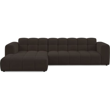 Selsey Boloon - Canapé d'angle - 300 cm - velours Marron (1/4)