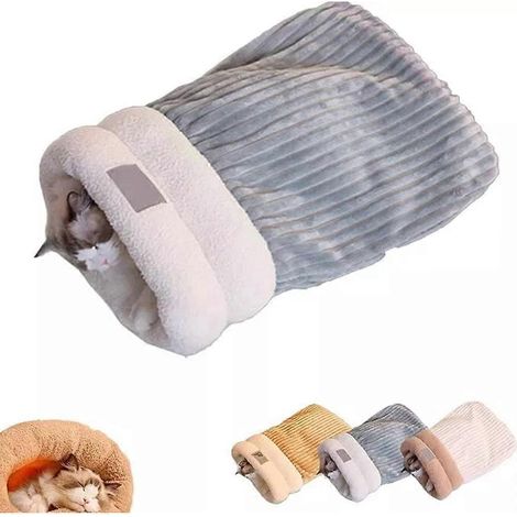 Sac de couchage d'hiver pour chat, Meilleur sac de couchage 2024 pour chats d'intérieur, peluche douce (1/5)