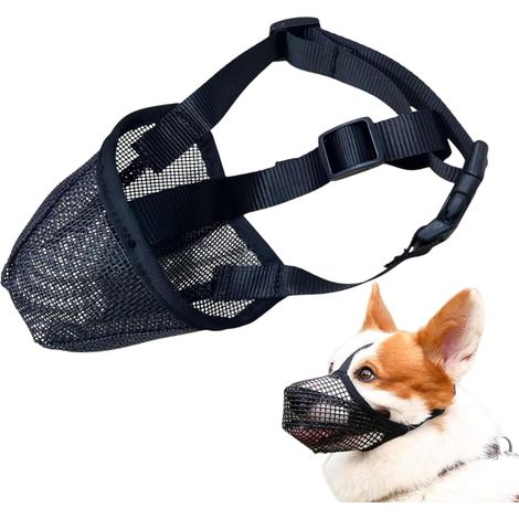 Dog Muzzle for Dogs, Anti-Bark and Anti-Bite Muzzle for Dogs with Straps, Breathable Safety and Adjustable Comfort Dog Muzzle for Small Medium Large Dogs, Black, Size M (1/5)