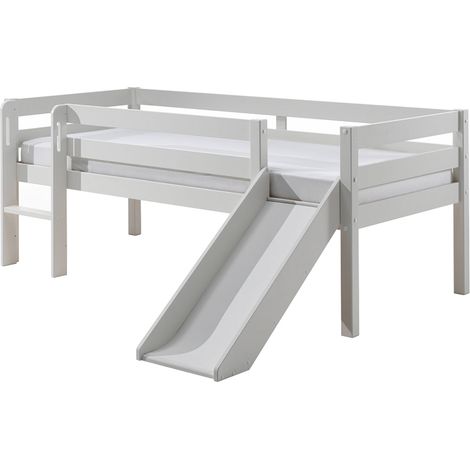 Cama de media altura 90x200 con tobogán y somier Vipack Pino Blanco (1/5)