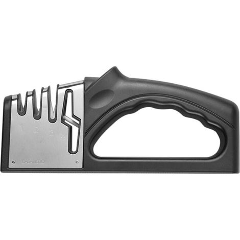 4 in 1 manual knife sharpener, non-slip, black (1/5)